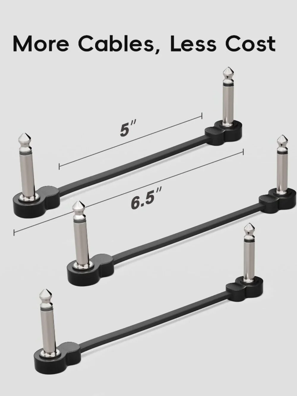 3 Pack Guitar Patch Cables, Premium 5 Inch Right-Angle 1/4